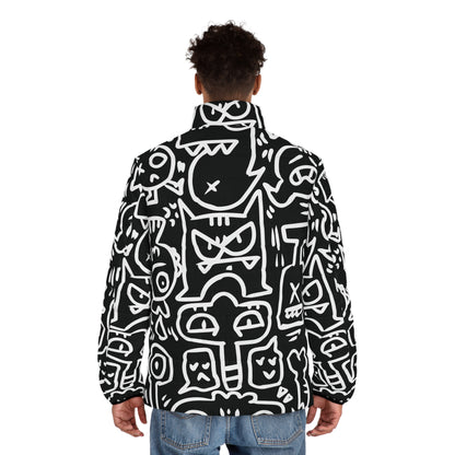 Doodle Monsters Puffer Jacket (AOP)