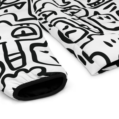 Doodle Monsters Puffer Jacket (AOP)