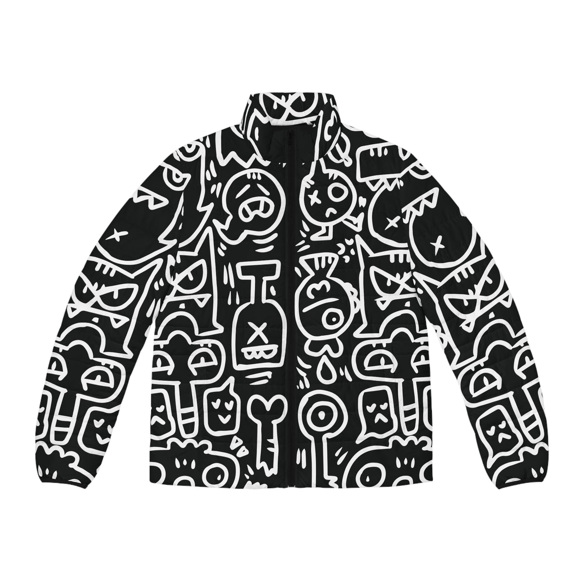 Doodle Monsters Puffer Jacket (AOP)