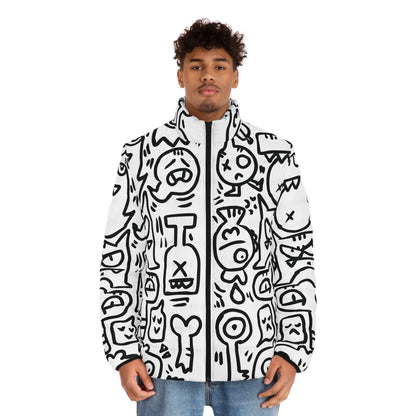 Doodle Monsters Puffer Jacket (AOP)