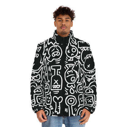 Doodle Monsters Puffer Jacket (AOP)