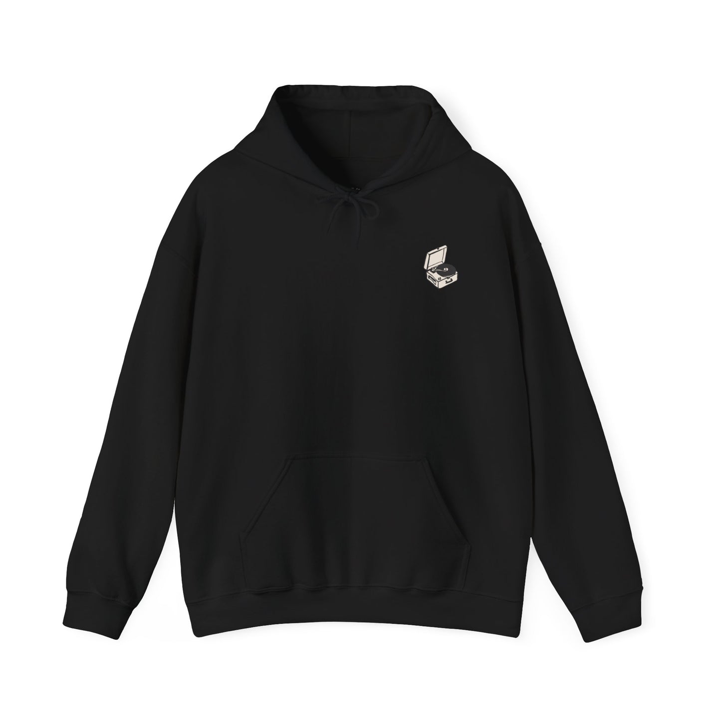 Vintage Turntable Blueprint Crew Hooded Sweatshirt