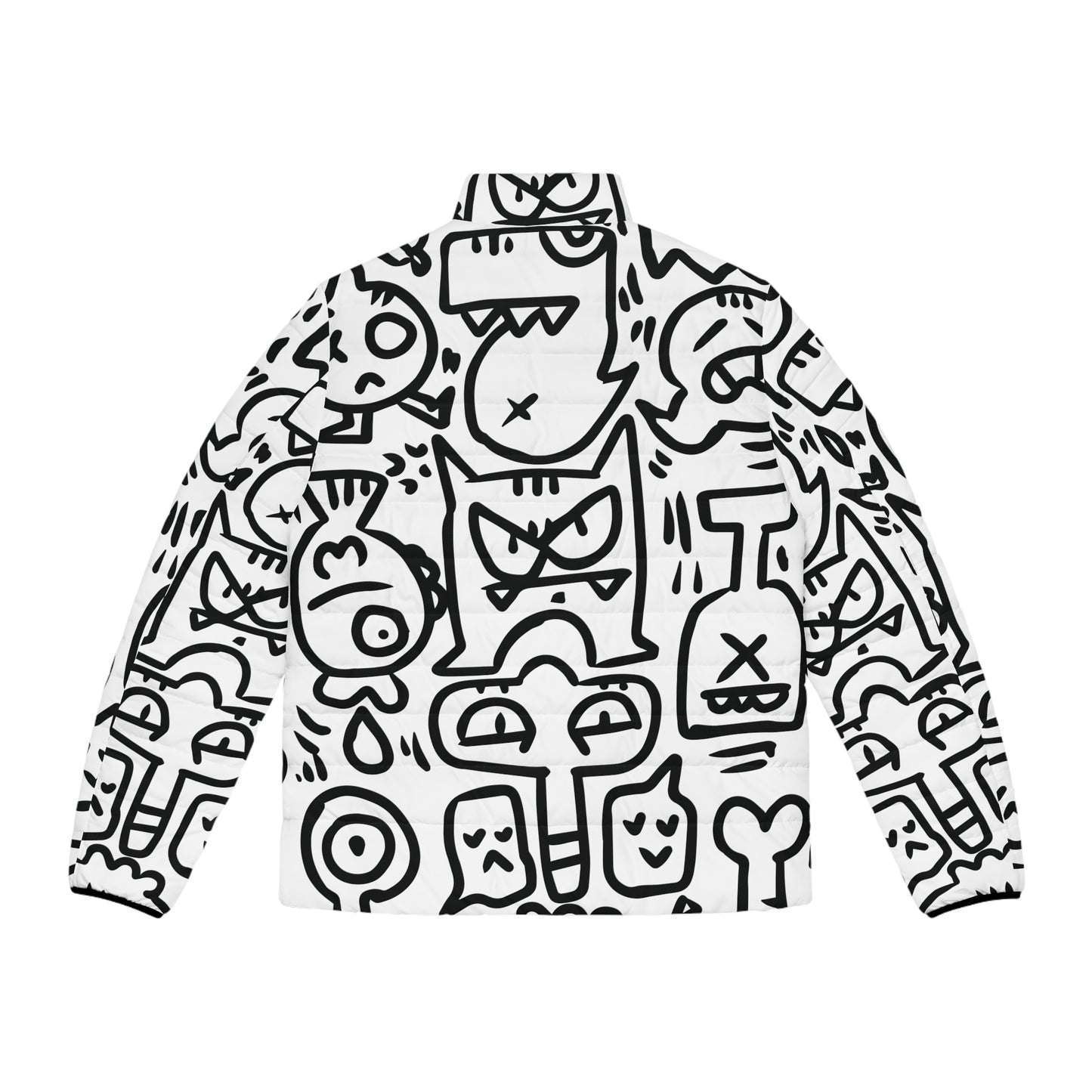 Doodle Monsters Puffer Jacket (AOP)