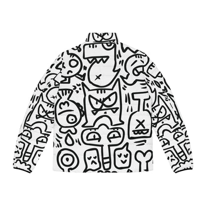 Doodle Monsters Puffer Jacket (AOP)