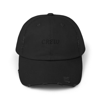 Distressed Cap with Crew Design  - Vintage Style Hat for Men and Women, Fashion Baseball Cap, Retro Headwear, Hipster Accessory, Distressed