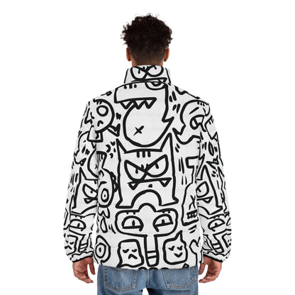 Doodle Monsters Puffer Jacket (AOP)