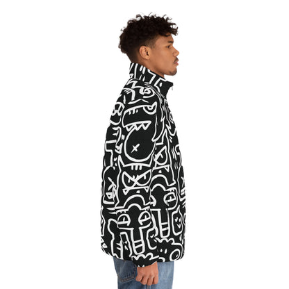 Doodle Monsters Puffer Jacket (AOP)