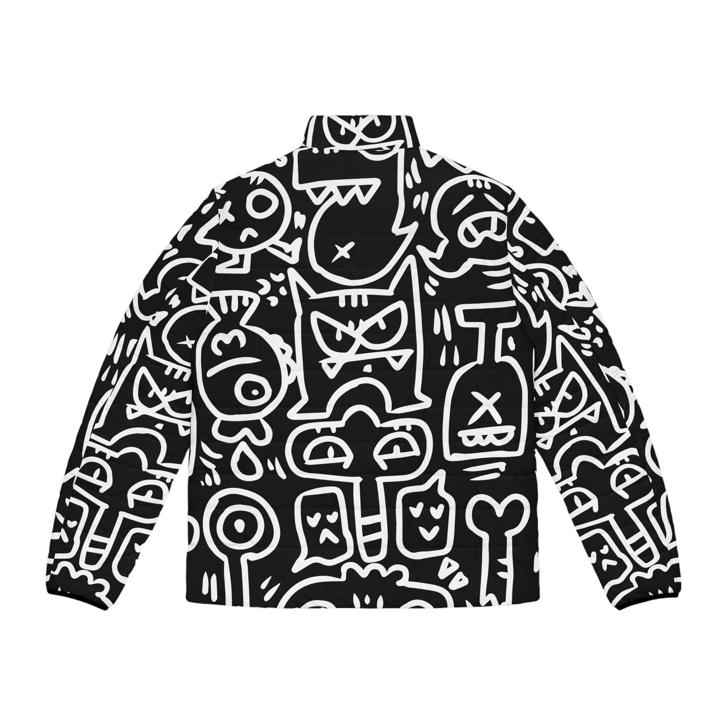 Doodle Monsters Puffer Jacket (AOP)