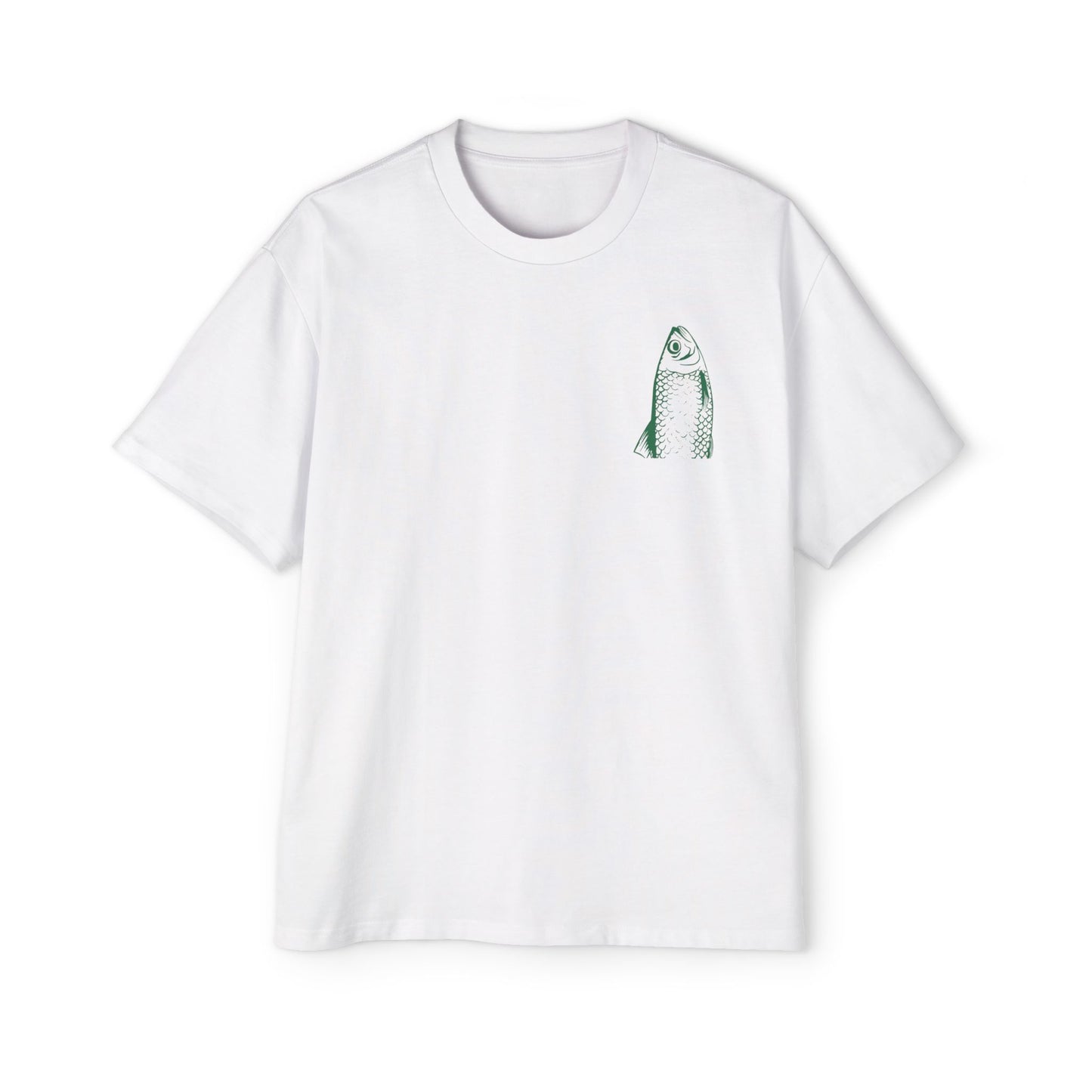 Green fish shoal Cotton Tee