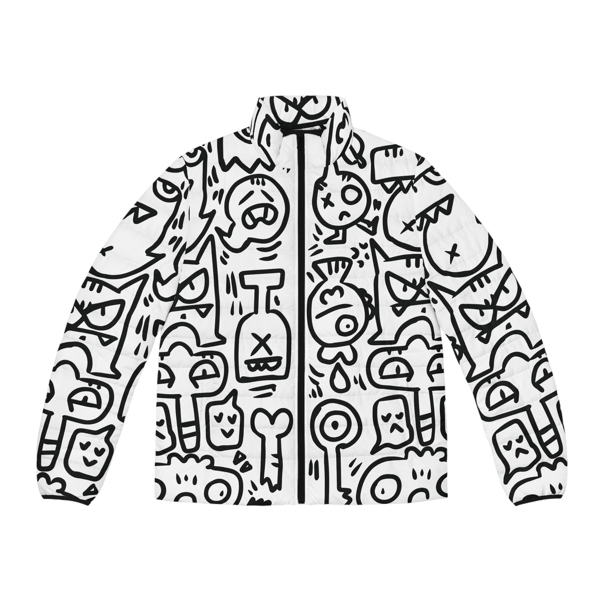 Doodle Monsters Puffer Jacket (AOP)