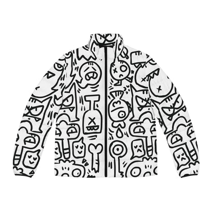 Doodle Monsters Puffer Jacket (AOP)