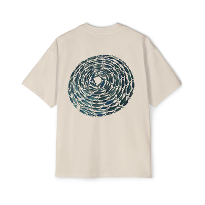 Green fish shoal Cotton Tee