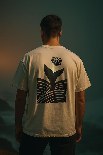 Black Shadowed Leviathan Cotton Tee