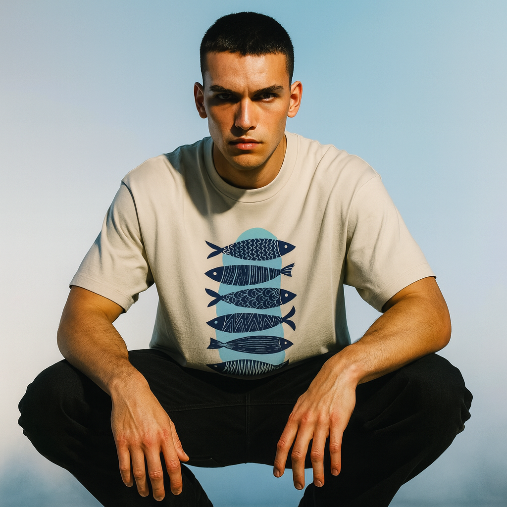 Black & Blue Quantum Catch Cotton Tee