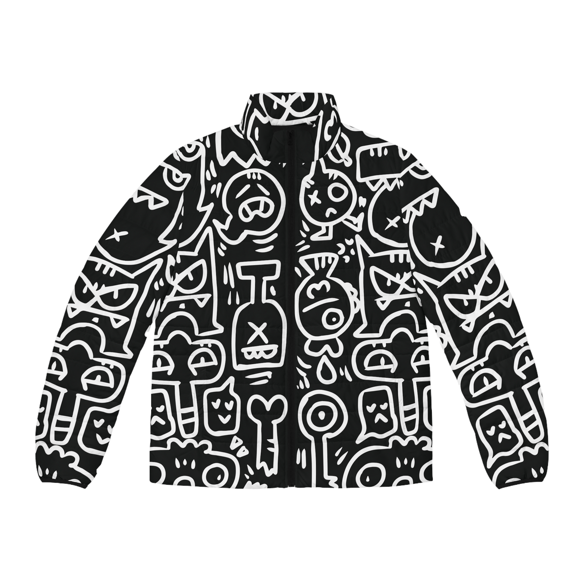 Doodle Monsters Puffer Jacket (AOP)