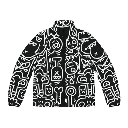 Doodle Monsters Puffer Jacket (AOP)