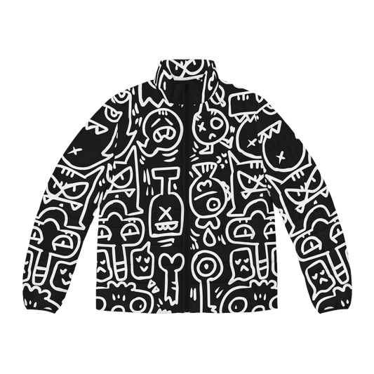 Doodle Monsters Puffer Jacket (AOP)