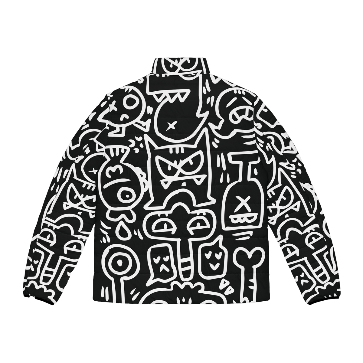Doodle Monsters Puffer Jacket (AOP)