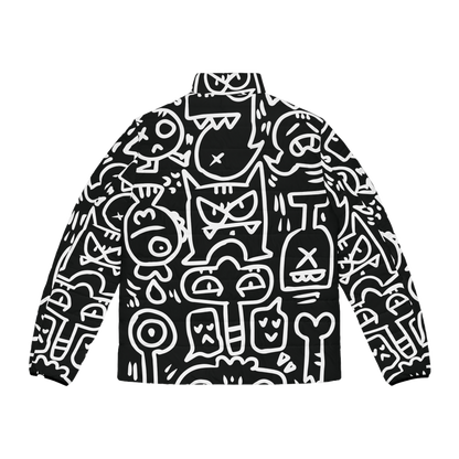Doodle Monsters Puffer Jacket (AOP)