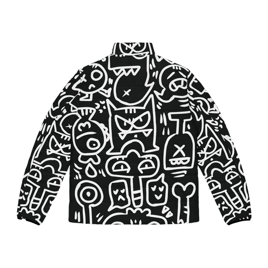 Doodle Monsters Puffer Jacket (AOP)