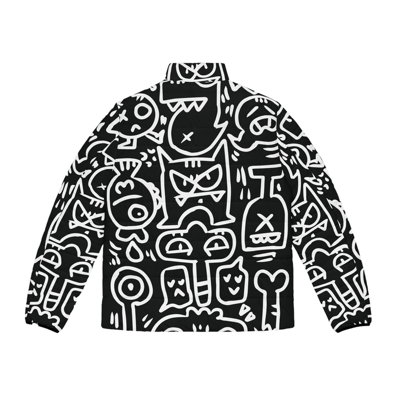 Doodle Monsters Puffer Jacket (AOP) - hover
