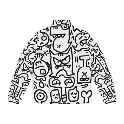 Doodle Monsters Puffer Jacket (AOP)
