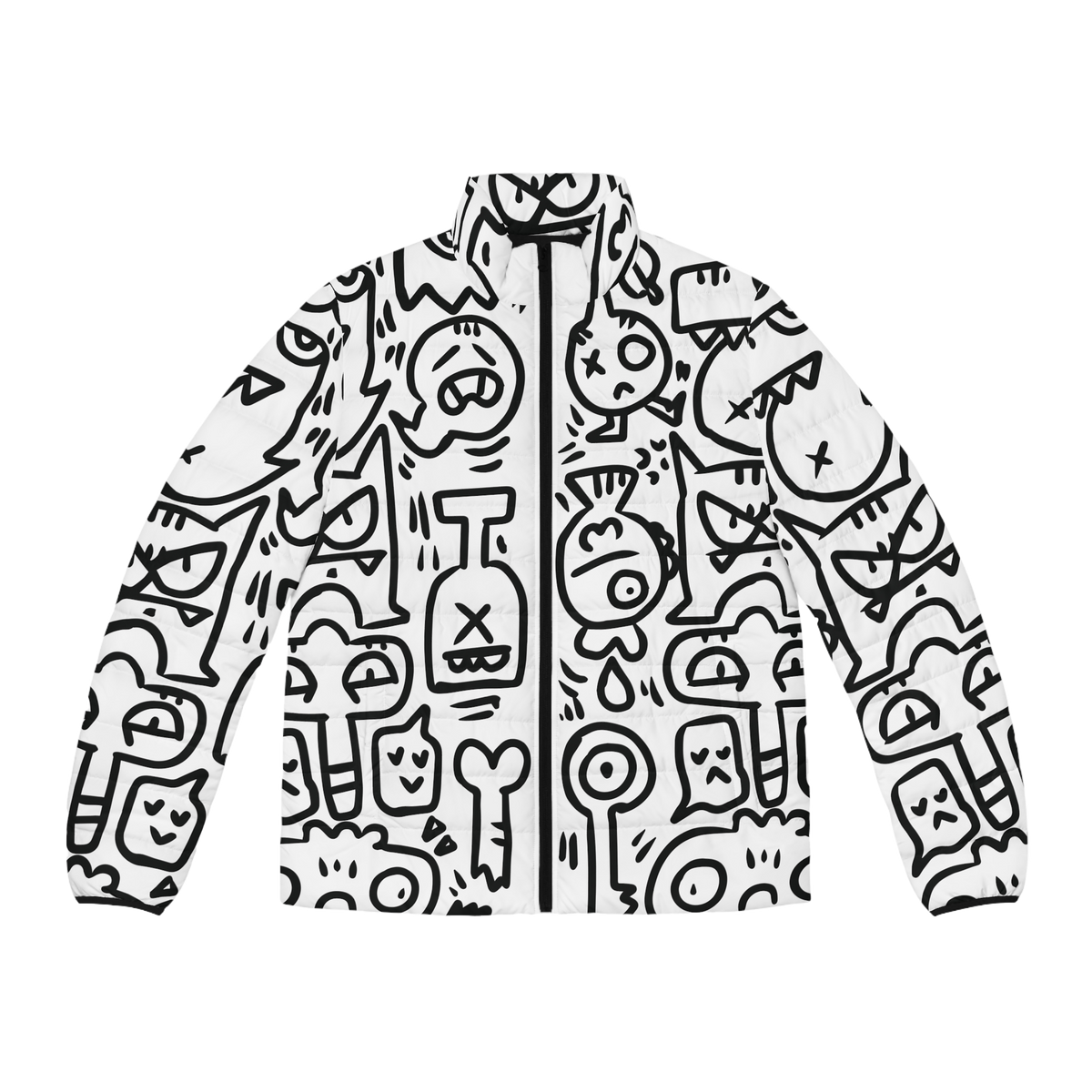 Doodle Monsters Puffer Jacket (AOP)