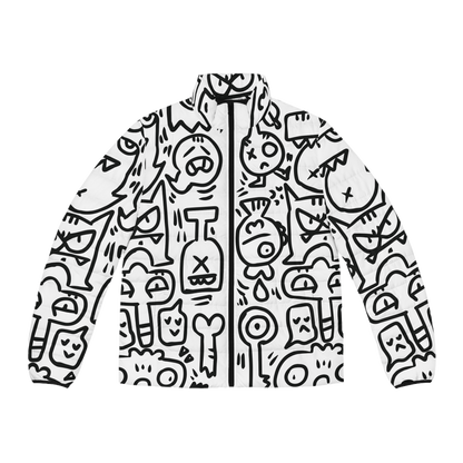 Doodle Monsters Puffer Jacket (AOP)